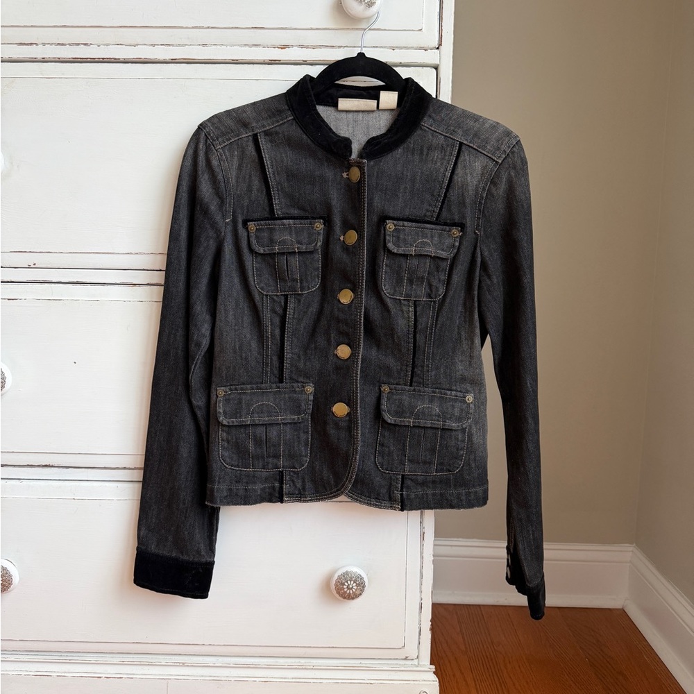 DKNY military Denim Jacket with Gold Buttons, medium